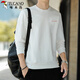 Woodpecker (TUCANO) Sweater Men's Trendy Loose Round Neck Long Sleeve T-Shirt Student Fashion Casual Pullover Top Men White XL