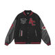 A Chock [Achock] National Trend American Retro Kontrast Baseball-Jacke Handtuchabdruck Neue Bomberjacke Trend WW728-Schwarz-hohe Qualität S 70-90Jin [Jin ist 0,5 kg]