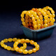 OUCERNY beeswax bracelet for men, natural amber raw stone bracelet for women, full honey chicken fat yellow beeswax single circle hand ornament 15-16g, one item, one certificate, supports re-inspection