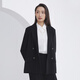 雅戈尔（YOUNGOR）套西上衣女673款双排一粒扣宽松版西服垂感挺括新品商场同款 黑色 L 170/92A