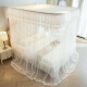 
Antarctic human U-shaped guide rail mosquito net household bedroom three-door palace floor-standing double-layer mosquito net rack 1.8x2 meters can be lifted Single layer yarn-Bai Ruxia 854 suitable for 1.8m bed [height adjustable]
