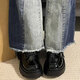 ZCVRR粗跟小皮鞋女2025年春夏季新款单鞋日系jk制服配裙子厚底乐福鞋 亮光黑 37 (235mm)