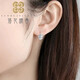 Platinum earrings for women PT950 platinum shiny laser car flower ear hooks fashion versatile earrings rhombus earrings PT950 (small size)
