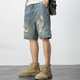Boyuni American Casual Retro Bettler zerrissen Denim Shorts Männer lose trendige hübsche fünf Punkte Hose Dünne mittelgroße Hosen PG-719 Blau 30