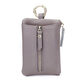 Qiger Neue Kapazität Schlüsselbeutel Damen echte Kuhlattenwagen Schlüsselkette Herren Mini kleiner Kartenbeutel Brieftasche integrierter Tasche Pink [Zipper 6 Schnalle]