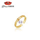 Jingrun Pearl Ring Huaiyan Alloy Freshwater Pearl Ring Round Temperament Ring Jewelry Birthday Gift 5-6mm