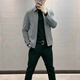 皮尔卡丹高品质2024春夏季男士纯色拉链休闲外套翻领商务休闲夹克上衣新品 4314#黑色 L 【110-130斤】