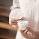 Su's Ceramic Travel Tea Set Chinese White Mutton Fat Jade Convenient Tea Set Quick Cup Set
