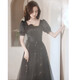 Seidler High-End-Abendkleid Frauen Banketttemperament 2025 Neue trägerlose Feenstudentin Long Style Host Light Luxury Nische schwarz m