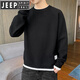 Jeep Spirit Pullover Herren 2025 Frühlings- und Herbsttimen runden Hals Pullover Strick -Pullover Herbst und Winter Japanische Retro Jacke K16837 Weiß normal L.