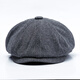 Qipier (Qipier) Beret Männer Britische blutige Gangsterhut Männer Frühling und Herbst vier Jahreszeiten Beret Hut Vielseitige Männer Oktagonal Hut Zeitung BLMJ-204 Dunkelgrau L 59-60 cm
