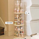 Jiuli rotating blind box storage display stand multi-layer LEGO figure display cabinet dustproof suitable for Bubble Mart display box cream yellow + dust cover rotatable - single large size