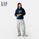 GAP men's 2025 spring new logo air layer straight knitted trousers loose sports sweatpants 725642 light gray 2XL (185/92A) Asian size