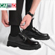 Cartelo Lederschuhe Herrenleder Big Head Derby Herrengeschäftsforum All-Match Brock Dicke Sohle Low-Top Martin Boots Black 6623 Vier Seasons Modell 38 Standard Lederschuhgröße
