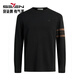 Qipai shopping mall same style cardigan men's spring and summer fashion trend contrast striped sweater black XL