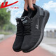 JETRAM men's shoes for spring and summer breathable men's casual shoes hollow mesh net running shoes soft sole running wear-resistant all black sports shoes YT-all black (6175) men 40