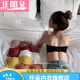 Any ruffled one-line strapless tube top for girls to prevent exposure, inner buckle bottoming invisible underwear, pink, one size fits all
