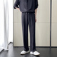 Fearless Forward (GQWWQX) Sommer Ice Seidenanzug Männer modisches Freizeithemd Straight Hosen zweiteiliger und vielseitiger K683 Khaki M.