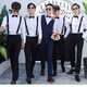 Xinzhizhan best man suit Western brothers suit men's wedding group suit men's shirt vest three-piece wedding dress long sleeve single-piece shirt + bow tie 5XL