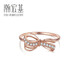 Trendy Acer Bow Diamond 18K Gold Rose Gold Color Gold Ring Women's Light Luxury Gift for Girlfriend on her Birthday No. 12