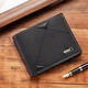 Tenggexiang Men's Wallet Short Multifunctional Wallet Wallet Card Case All-in-one Youth Fashion Casual Folding Thin Wallet Black
