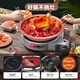CHUILAOYE copper hot pot induction cooker thickened pure copper hot pot household mandarin duck pot pure copper flat bottom gas copper pot 32CM double-eared mandarin duck pot for less than 8 people