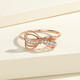 Trendy Acer Bow Diamond 18K Gold Rose Gold Color Gold Ring Women's Light Luxury Gift for Girlfriend on her Birthday No. 12