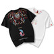 2024 T-shirt de coton pur à la mode pur et à manches courtes à manches courtes de style chinois pour hommes de style chinois PHOENIX BROIDEMBRÉE À LA SIME DE LA SIMEAGE DE LA SIME DE LA SIMEAGE 681 (155-170jin [Jin est égal à 0,5 kg]))).