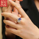 ZHIMO 925 silver zircon ring fallen angel tanzanite sugar tower ring 618 event entrance 6#