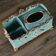 Tira Living Room European Tissue Box Multi-functional Paper Box Coffee Table Home Creative Decoration Ornament Remote Control Storage Box 1047 Blue Warbler Blossom
