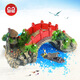 Sensen Small Fish Taping Landscaping Ornaments Set Farine Aquarium Decoration Rockery House Pavilion Bridge Boat Boat Fisherman Figure Animal 761B Pont à trois trous moyens (14,5 * 5,5 * 5cm)