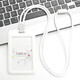 Modische Runde Seil Lanyard Tag Angestellter Kartenbuskarte Arbeitskarte Campus Campus Set Card Student Bus C5 Weiß vertikaler Version + 9734 Weiß Rundseil