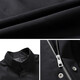 Septwolves Water-Repellent Windbreaker Men's Jacket Stand Collar Mid-Length Casual Men's Clothes Top 001 (Black) 2XL 180/96A