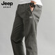 吉普（JEEP）男士休闲裤2025夏季运动工装长裤宽松直筒大码男裤子春秋季 J9023浅灰色 XL