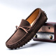 Thunderbolt Caesar Frühling und Herbst neue Männer Beanie Schuhe wahrer Leder koreanischer Stil Super vielseitiger lässige Lederschuhe weiche Sohle atmungsaktiven Fahren 677 Brown 40