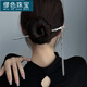 MiU Se ancient style bamboo jade tassel hairpin new Chinese hairpin simple modern hairpin design hair accessories AA0515 silver bamboo tassel hairpin