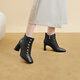 Qianbaidu High Heel Sheepskin Martin Boots Nouveaux bottes courtes de la mode automne et hiver