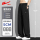 Pull-back casual pants for men in spring and summer, all-match straight pants, loose sports workwear pants, men's black L