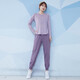 Fanstick Yoga Wear Women's Loose Long Sleeve Pilates Training Set Breathable Fitness Wear Running Sports Suit Light Purple Two-piece Set TC27956 L (Recommended 105-120 Jin Jin equals 0.5 kg)