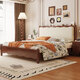 
Laisda American solid wood bed walnut 1.8 meters double bed French classical soft wedding bed YF688# 1.8 bed cabinet pad