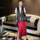 
Flower Shadow Yaoyao Silk Mixed and Dyeing Fragrant Cloud Shape New Chinese Horse Clip Women's V-neck One-Box Mixed and Matched Minimalist Vest Thin U5010 Black M