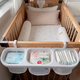 Abdt Baby Game Fence Crame Cribe Tête Hanging Sac Hanging Sac de rangement de couches de couches multifonctionnelles Sac de rangement suspendu Panier de suspension du panier de pavage du côté (blanc gris)