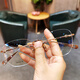 
JIANDAN (JIANDAN) glasses frame myopia can match the degree of men and women's trendy pure titanium ultra-light frame punching frame for business travel students learning [Frame] 695 rose gold single frame + model lens