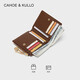 Cahoe Kullo Billetera de vajilla de vaca oficial para mujeres Corto 2025 NUEVA bolso de embrague para mujeres bolsas de tarjeta de monedas Montones multifuncionales billetera caramelo marrón frijol rubio-ck regalo para novia