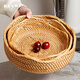 Half Life Fruit Plate Rattan Fruit Plate Woven Plate Snacks Dried Fruit Plate Storage Basket Bamboo Bread Basket