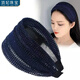 DING FEI middle-aged and elderly headbands, wide-brimmed, simple, toothed, non-slip hairpins, temperament, hollow hairbands to cover gray hair and broken hair, women's black-leaf pattern headbands A27-109