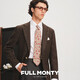 FULL MONTY【Marling面料】西服上衣男士粗呢西装外套休闲单西 深棕色3365 42