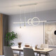 Chu Impression Restaurant Light Chandelier Light Luxury Lamp Modern Simple Dining Room Dining Table Bar Taipei European Minimalist Long Strip Creative Design Sense ZY687-1000 Smart Voice (Black)-R97