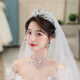 First encounter with crown veil tiara, bridal hair accessories, proposal, certificate, wedding diamond gift box set, crown wedding dress for women, adult crown veil gift box