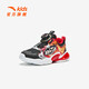 Anta-Kinder-Sneaker-Kinderschuhe 2025 Frühling Neujahr Knopf Knopf Gesichtsbeleuchtung Freiläufe Schuhe [Herren Neujahr] Schwarz/Klassiker Rot/Silber 9904-5 32